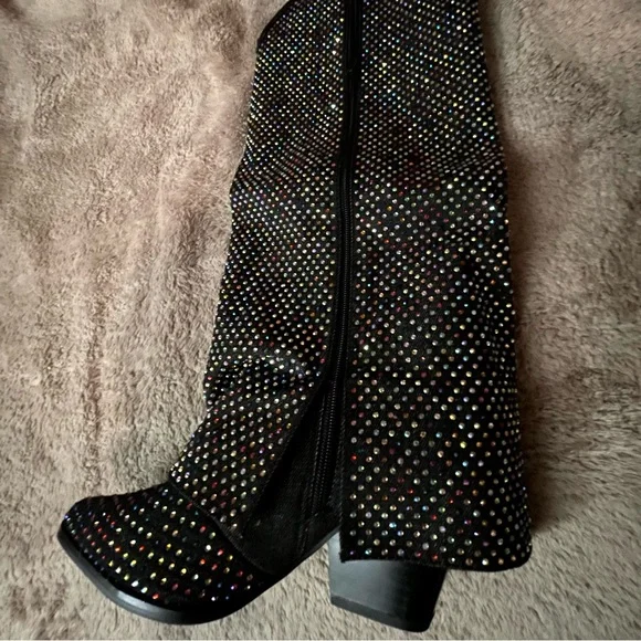 Multicolour Rhinestone Women's Boots - Picture 2 of 2